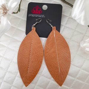 Paparazzi Naturally Beautiful Brown Earrings